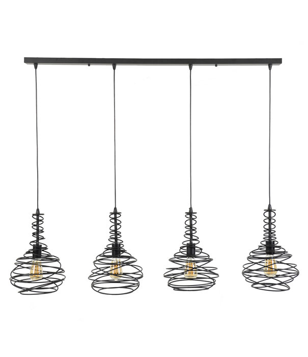 Duverger® Cocoon - Hanglamp - metalen armatuur - zwart gepoedercoat - 4 lichtpunten