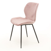 Elegant velvet - Chaises de salle à manger - lot de 4 - velours rose - pieds en acier tubulaire