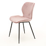Elegant Velvet - Esszimmerstühle - 4er Set - rosa Samt – Stahlrohrbeine