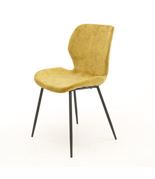 Elegant velvet - Eetkamerstoelen - set van 4 - goudkleurig velours - stalen buispoten