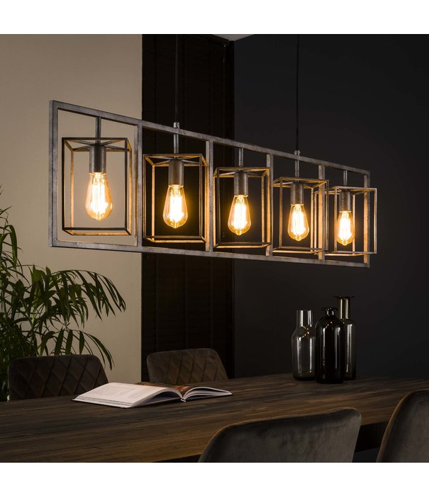 Duverger® Rectangular - Lampe suspendue - métal - argent - 5 lumières