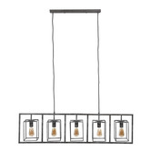 Rectangular - Lampe suspendue - métal - argent - 5 lumières