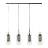 Mesh - Hanglamp - mondgeblazen glas - metaal - 4 lichtpunten