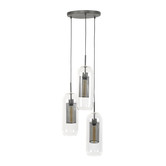 Mesh - Hanglamp - mondgeblazen glas - metaal - getrapt - 3 lichtpunten