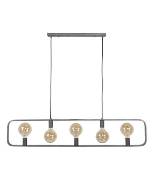 Industrial Silver - Hanglamp - metaal - oud zilver - 5 lichtpunten