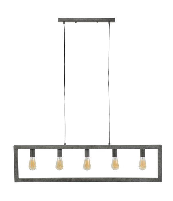 Duverger® Industrial Silver - Lampe suspendue - métal - vieil argent - rectangulaire - 5 lumières