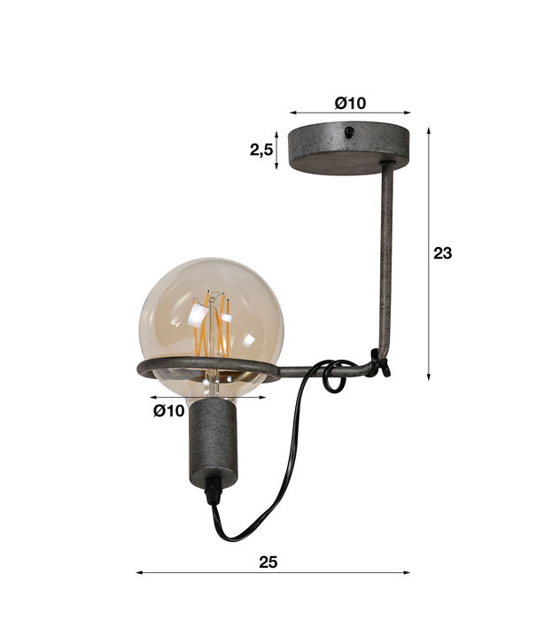 Duverger® Space - Hanglamp - metaal - oud zilver - 125 mm