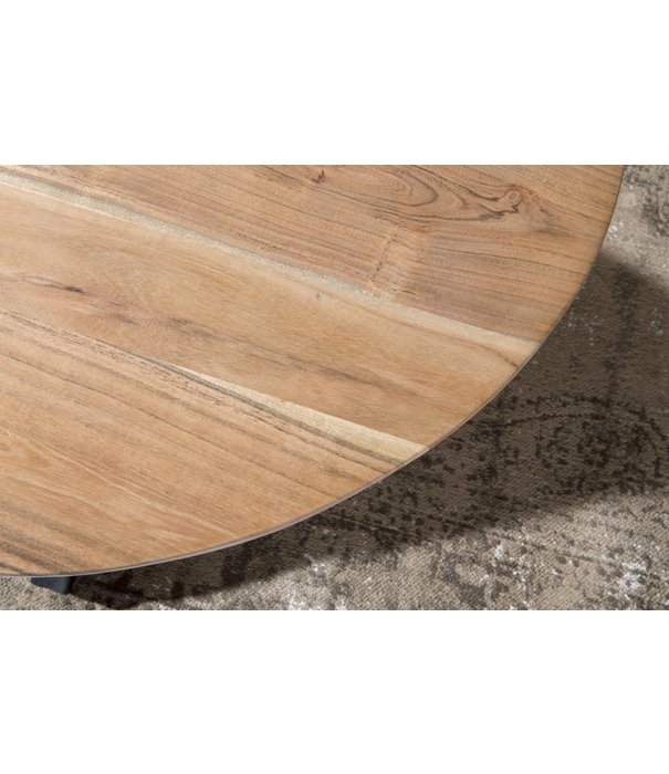 Duverger® Nordic - Table basse - acacia - naturel - rond - dia 80cm - pied araignée - acier laqué
