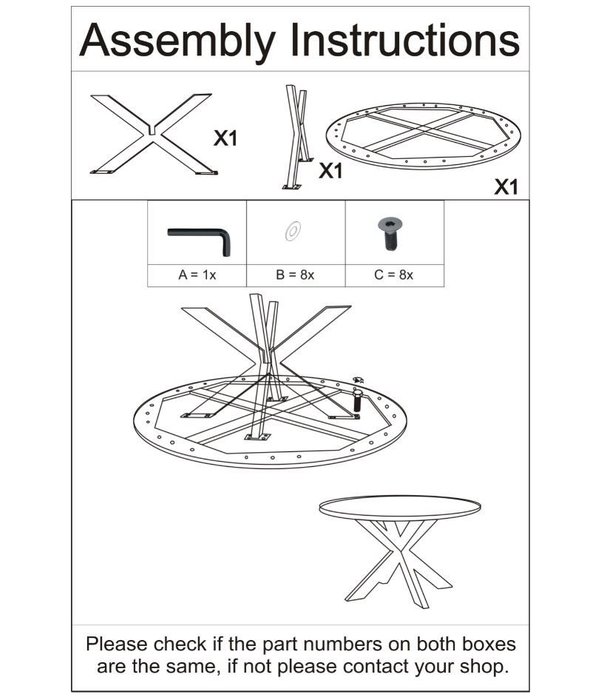 Duverger® Nordic - Table de salle à manger - acacia - naturel - ronde - dia 120cm - pied araignée - acier laqué