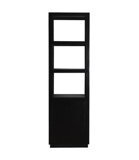 Black Omerta - Armoire de rangement - mangue - noir - 1 porte - 3 niches - châssis en acier - revêtement noir