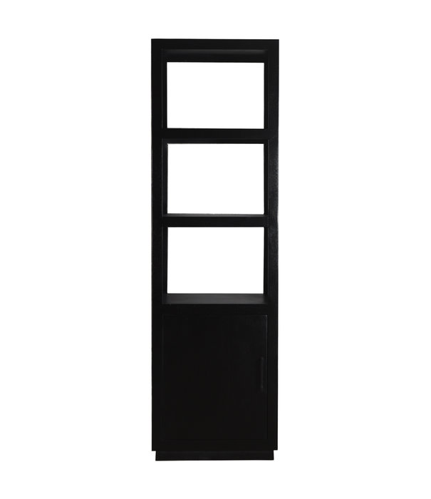 Duverger® Black Omerta - Armoire de rangement - mangue - noir - 1 porte - 3 niches - châssis en acier - revêtement noir