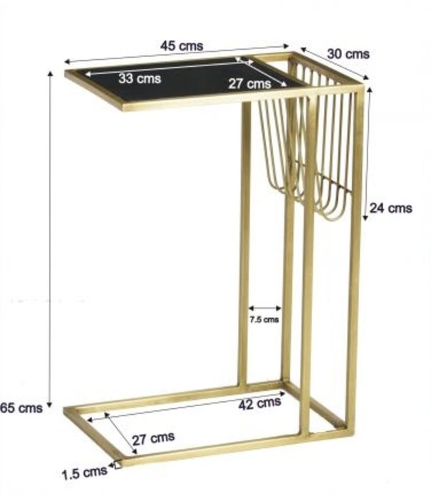 Duverger® Marble - Beistelltisch - Marmor - beschichteter Stahl - schwarz - gold - rechteckig