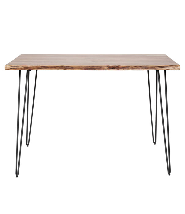 Duverger® Tree Trunk - Table de bar - 130 - acacia massif - naturel - base en fer forgé