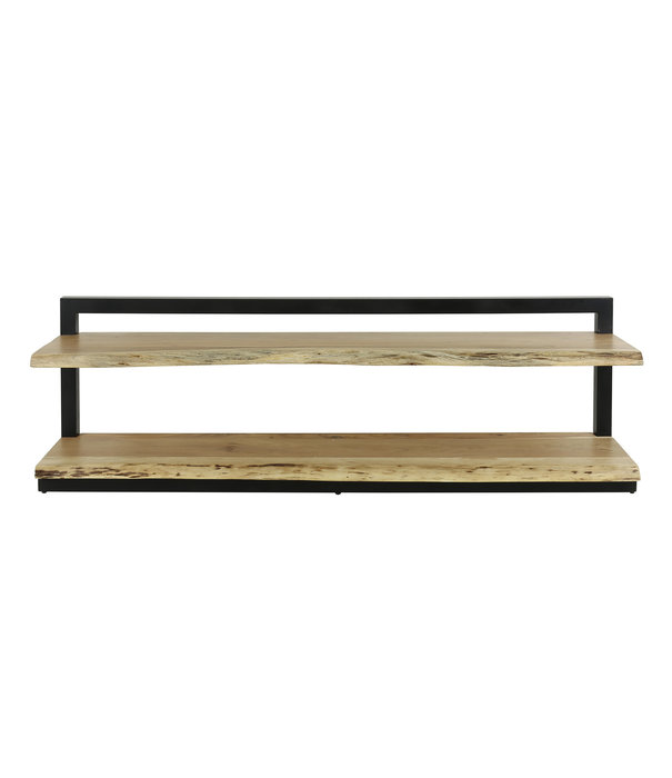 Duverger® Tree Trunk - TV-meubel - massief acacia - naturel - 2 planken - stalen frame