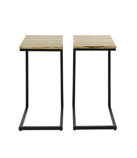 Tree Trunk - Tables d'appoint / Tables de lit - set of 2 - acacia massif - naturel - structure en acier