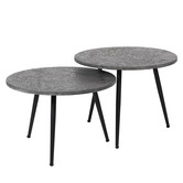 Heavy Metal - Table basse - lot de 2 - ronde - Ø55 - métal - gris