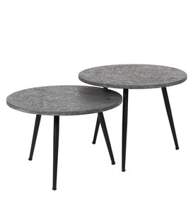 Heavy Metal - Table basse - lot de 2 - ronde - Ø55 - métal - gris