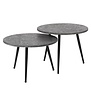 Heavy Metal - Table basse - lot de 2 - ronde - Ø55 - métal - gris