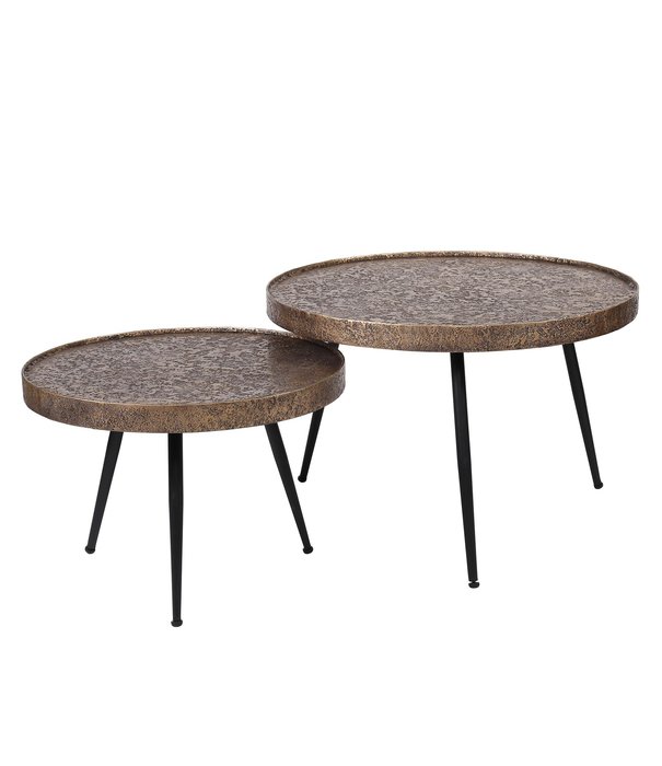 Duverger® Heavy Metal - Table basse - set of 2 - ronde - métal - bronze antique