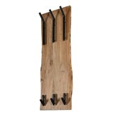 Tree Trunk - Porte-manteau - 25mm - acacia massif - métal poncé noir - 2x3 crochets
