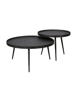 Heavy Metal - Salontafel - set van 2 - rond - metaal - grijs