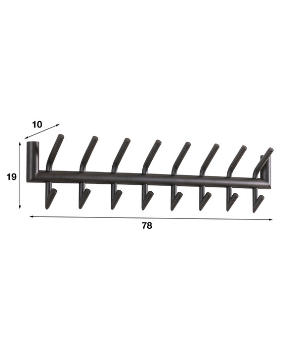 Duverger® Steel Pipe - Porte-manteau - tube rond - acier - gris foncé mat - 2x8 - 16 possibilités de suspension