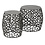 Duverger® Chromy - Bijzettafel - set van 2 - rond - zwart nikkel - zandgegoten - aluminium