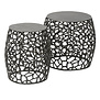 Chromy - Table d'appoint - set of 2 - rond - black nickel - sand cast - aluminium