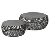 Chromy - Table basse - set of 2 - ronde - black nickel - sand cast - aluminium