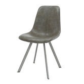 Angular - Chaise de salle à manger - lot de 4 - PU - taupe - métal - gris