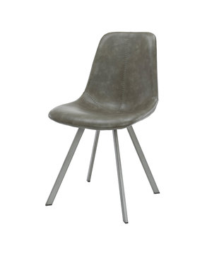 Angular - Chaise de salle à manger - lot de 4 - PU - taupe - métal - gris
