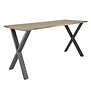 Juglans - Table de bar - noyer Saja - rectangle - cadre en X - acier - gris foncé