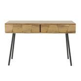 Blox - Sidetable - massief acacia - 2 lades - stalen poten