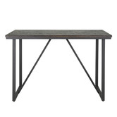 Teak Herringbone - Table de bar - teck - rectangle - métal - pieds en U