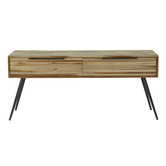 Striped Teak - TV-meubel - teakhout - 2 lades - metaal - zwart