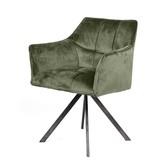 Velvet Steel - Fauteuil - set of 2 - velours - vert - acier - pivotant