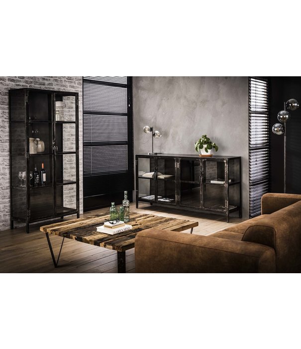 Duverger® Wild West - Sideboard - 4 Glastüren - 1 Einlegeboden - schwarz – Rotguss