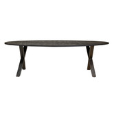 Black Omerta - Eetkamertafel - ovaal - 240cm - massief acacia - gun metaal