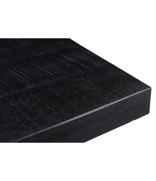 Duverger® Black Omerta - Esstisch - Mango - schwarz - rechteckig - 200x100 cm - Stahl U-Fuß - schwarz beschichtet