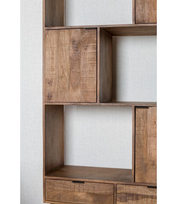 Duverger® Tropical - Buffet - 100cm - 3 portes - 2 tiroirs - 3 niches - bois de manguier - acier