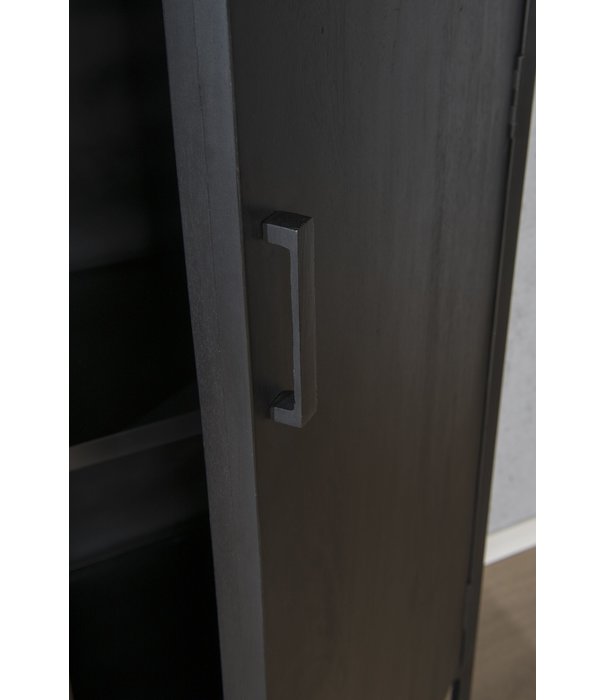 Duverger® Black Omerta - Buffetschrank - Mango - schwarz - 2 Türen - 2 Einlegeböden - 2 Nischen - Stahlrahmen - schwarz beschichtet