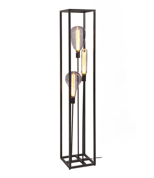 Cage - Lampadaire - structure en acier - noir - 3 points lumineux