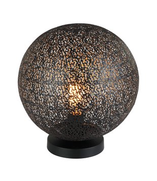 Steel Sphere - Tafellamp - uitgesneden stalen bol - dia 30cm - zwart