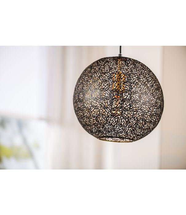 Duverger® Steel Sphere - Hanglamp - uitgesneden stalen bol - dia 30cm - zwart