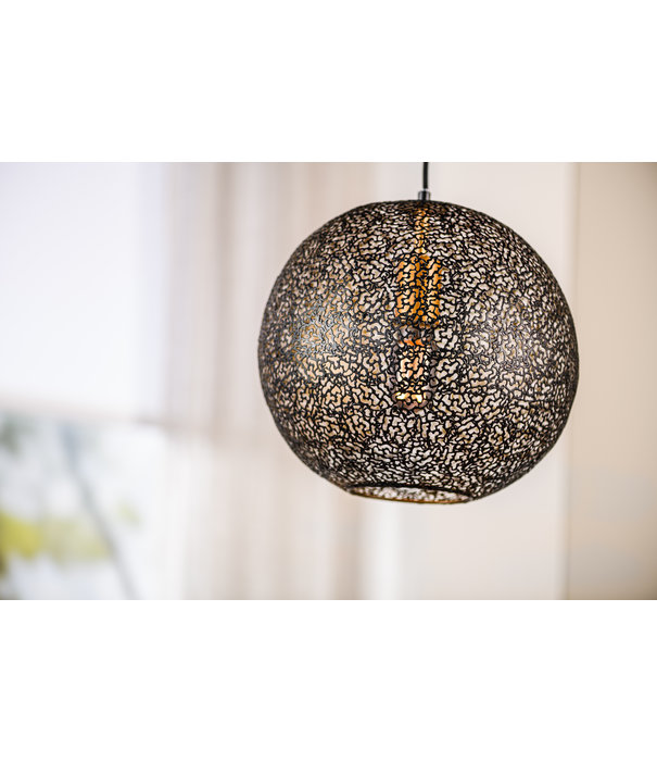 Duverger® Steel Sphere - Lampe suspendue - sphère en acier découpée - dia 30cm - noir
