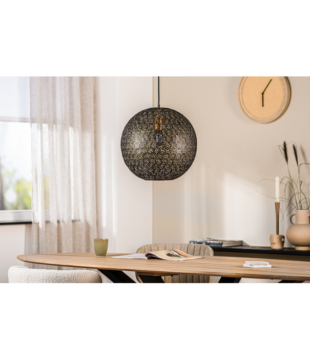 Duverger® Steel Sphere - Lampe suspendue - sphère en acier découpée - dia 40cm - noir