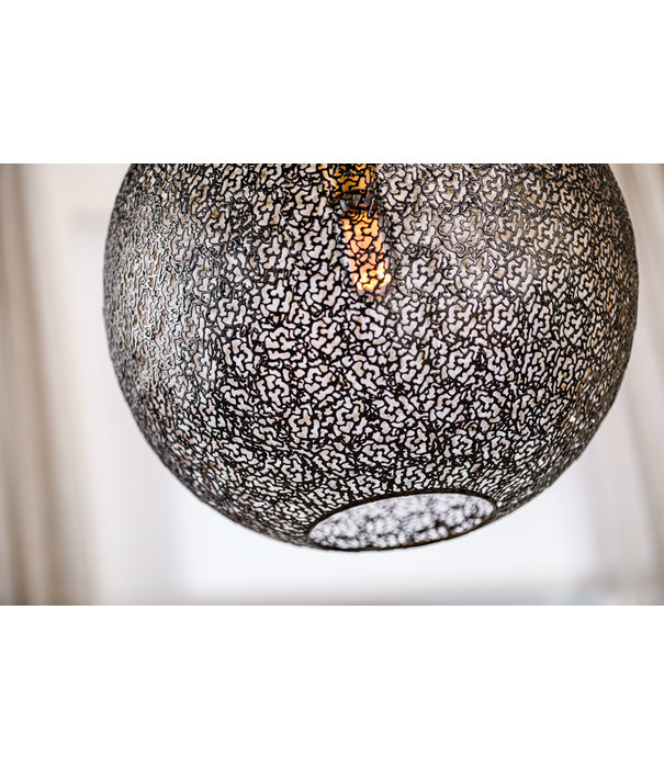 Duverger® Steel Sphere - Hanglamp - uitgesneden stalen bol - dia 40cm - zwart