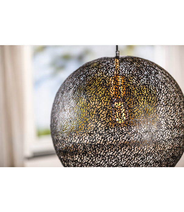 Duverger® Steel Sphere - Lampe suspendue - sphère en acier découpée - dia 40cm - noir