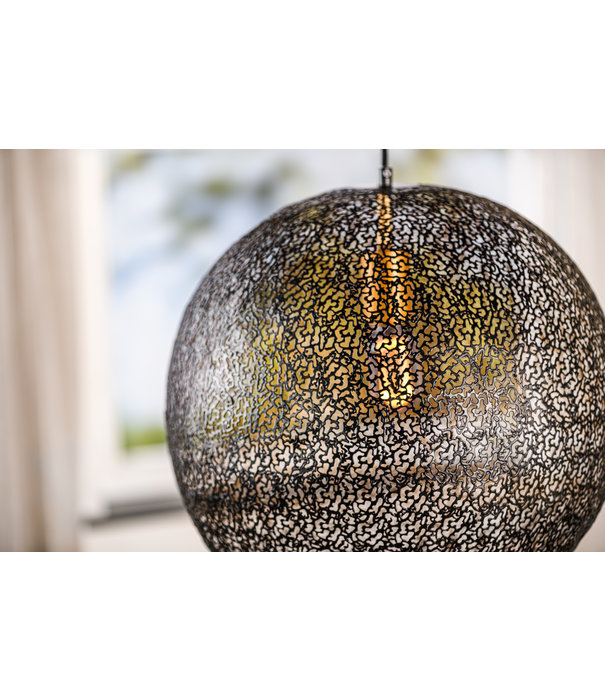 Duverger® Steel Sphere – Pendelleuchte - ausgeschnittene Stahlkugel - Durchmesser 40cm - schwarz