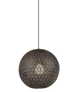 Steel Sphere - Lampe suspendue - sphère en acier découpée - dia 40cm - noir